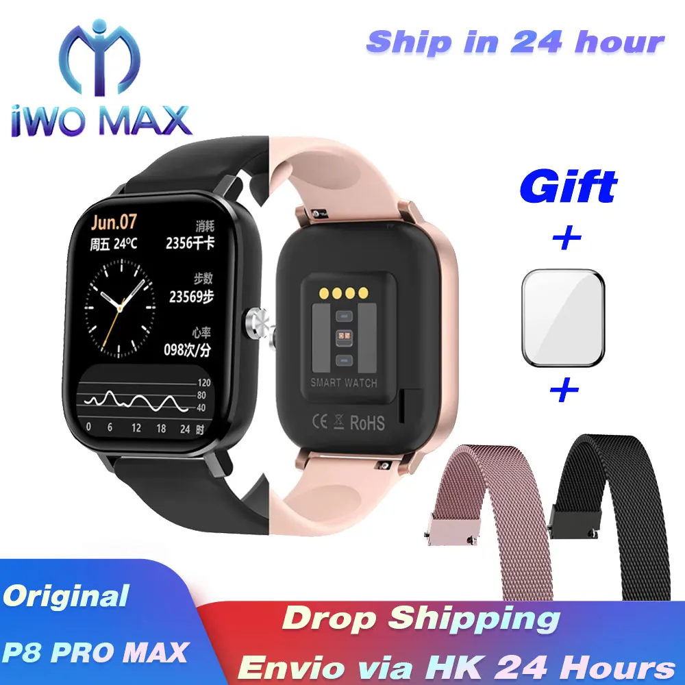 P8 PRO MAX DT36 SmartWatch 1 75 дюймов InfiniteScreen Smartwatch Телефонный звонок сердечник BloodPressure Smartband