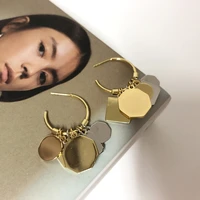 earrings female c shaped earrings minority design sense two color multi disc ins cold wind advanced sense round face thin