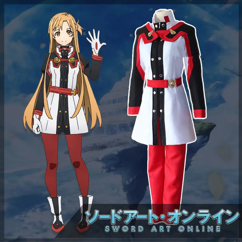 Аниме меч искусство онлайн Asuna Yuuki платье косплей костюмы униформа на Хэллоуин