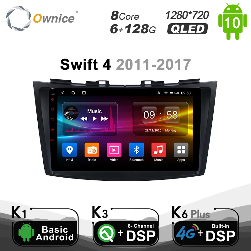

6G + 128G Ownice Android 10,0 автомобильный dvd-плеер для Suzuki Swift 4 2011 2015 2016 2017 GPS Navi Optical 4G LTE радио головное устройство стерео