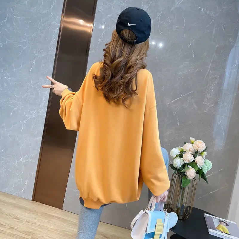 

Fake Two Pieces Women 's Sweater Spring And Autumn Clothing 2021 New Korean Style ound Neck Long Sleeve Loose Top