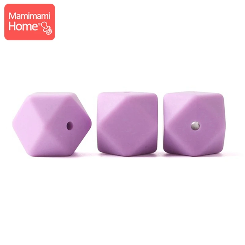 Purple Mamihome 5 шт. Детские Прорезыватели для кормления 17 мм силиконовая восьмиугольная бусина может жевать DIY Ювелирные изделия игрушки для коляски Аксессуары для кормления Детские трофеи - Цвет: Purple