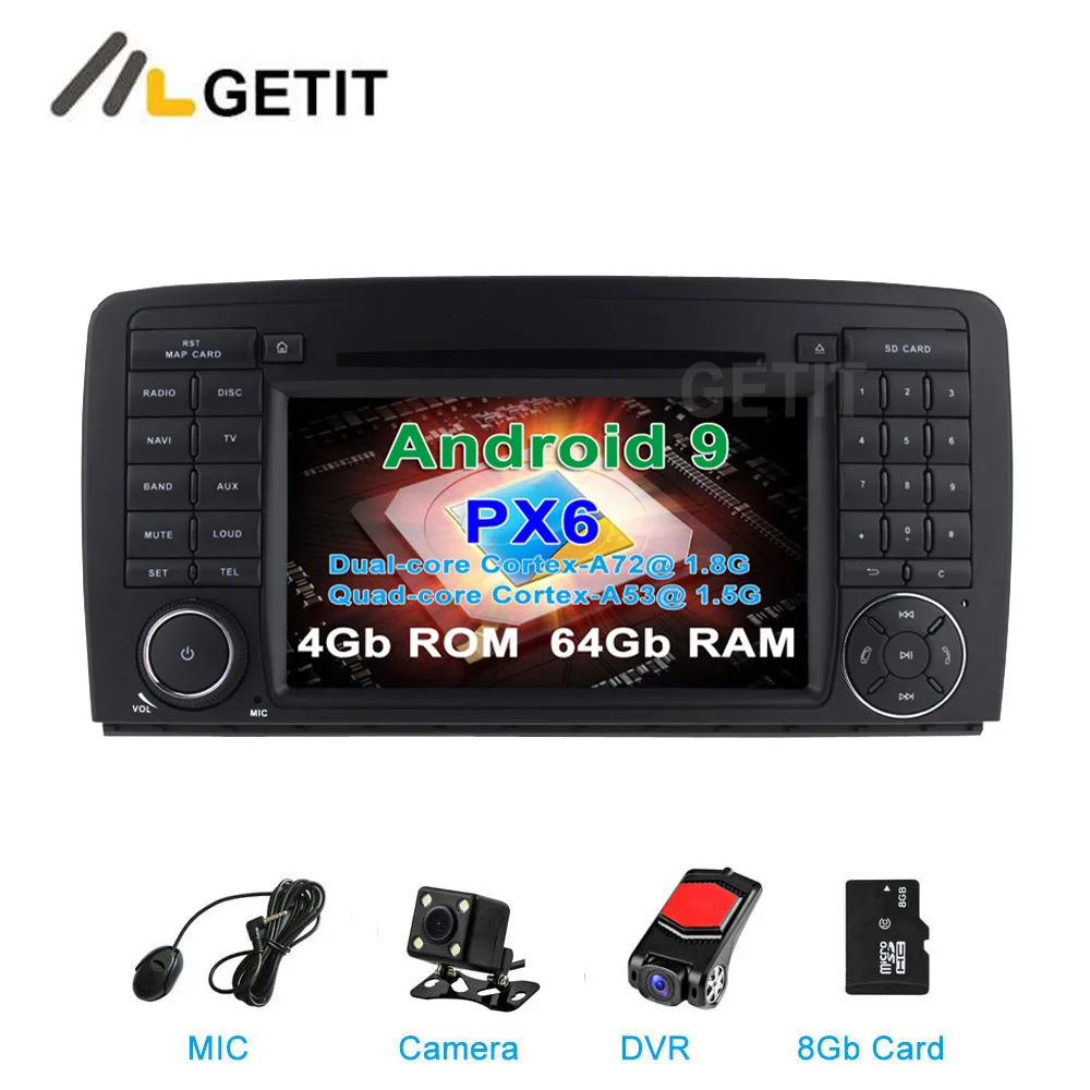 DSP 64G PX6 Android 9,0 автомобильный dvd-плеер для Mercedes Benz R class W251/R280/R300/R320/R350/R500 WiFi радио с Bluetooth и GPS стерео