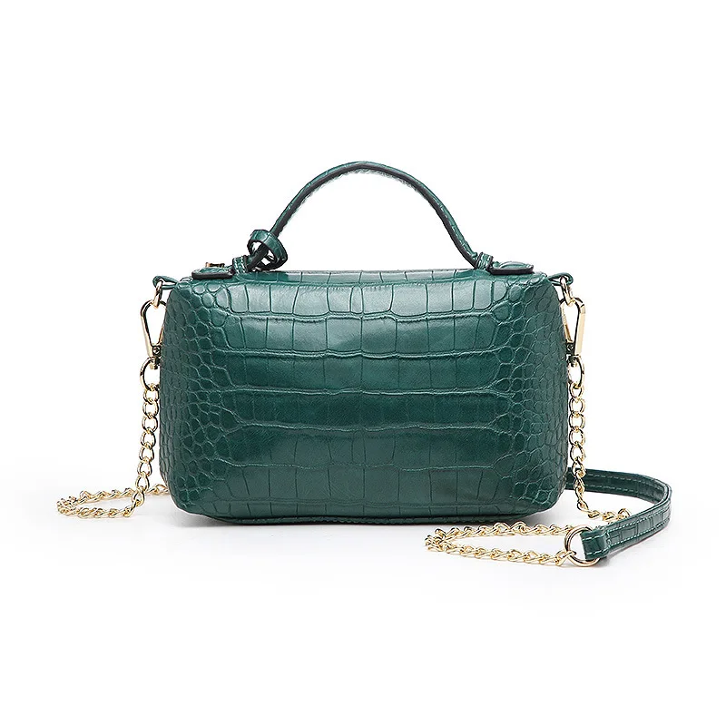 Роскошные маленькие сумки мессенджеры через плечо с цепочкой и крокодиловым