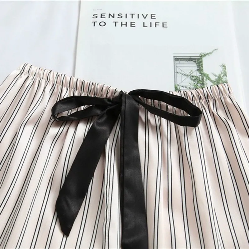 

Home Clothes Silk Pajamas for Woman 2 Piece Lounge Wear 2020 Pijamas Summer Pyjama Satin Femme Spaghetti Strap Sexy Lace