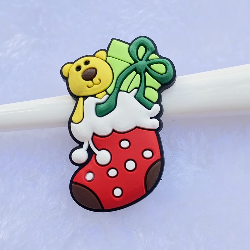 

10pcs Cute Christmas Series PVC Flexible Glue Flat Back DIY Scrapbook Embellishment Phone Craft Decoration E40