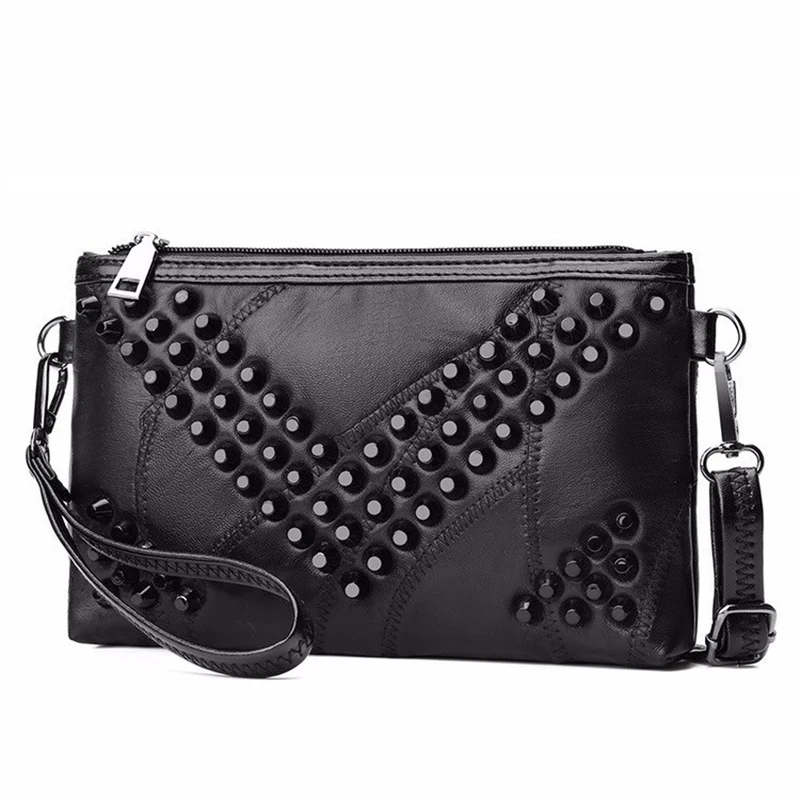 Женская винтажная Сумка конверт из ПУ кожи с заклепками|Клатчи| |