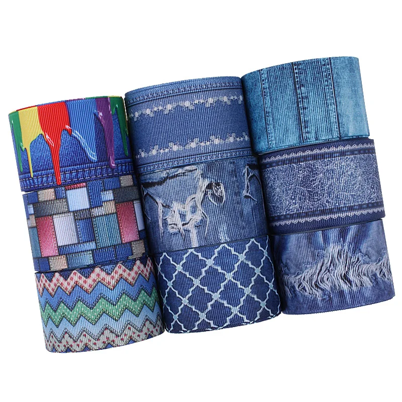 (50 ярдов/партия) Популярная лента для бантов волос с принтом 1-1/2&quot | Дом и сад