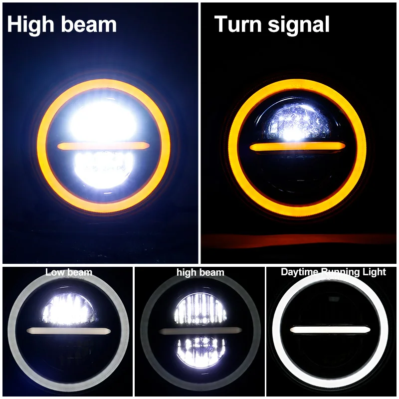 7 5 дюймовая круглая мотоциклетная светодиодная фара проектор высокий и Низкий