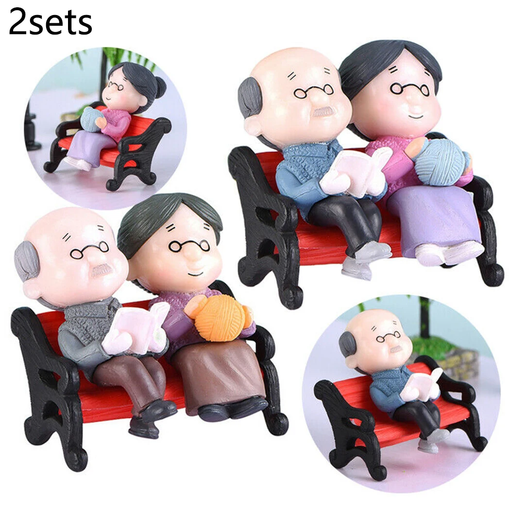 

Garden Mini Couple Figures Grandma Grandpa Sweety Lovers Couple Ornament For Fairy Garden Figurines Miniature Home Decoration