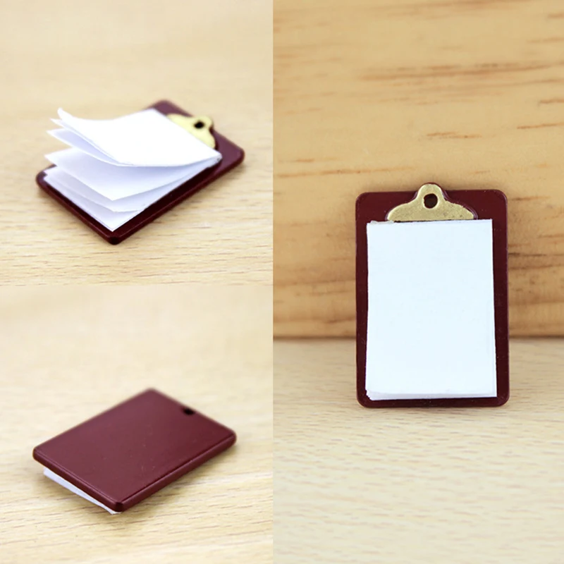 

Dollhouse Miniature Accessories Writing Board Clip Notebook Stationery Board Toy