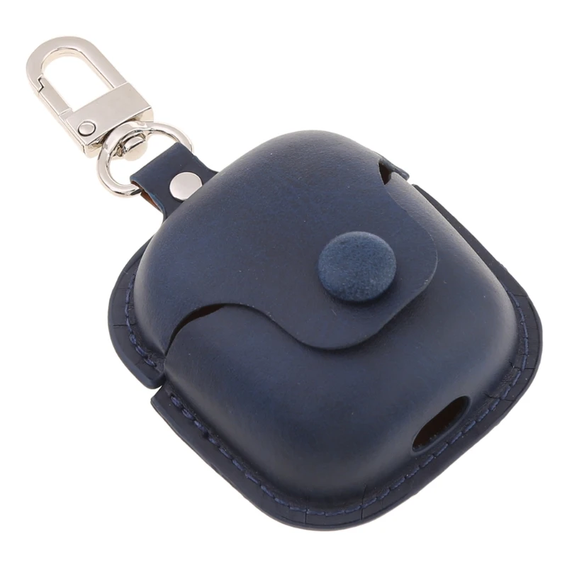 

Anti-scratch Leather Case Portable Protective Cover with Keychain for J-BL TUNE 220TWS Bluetooth Headset