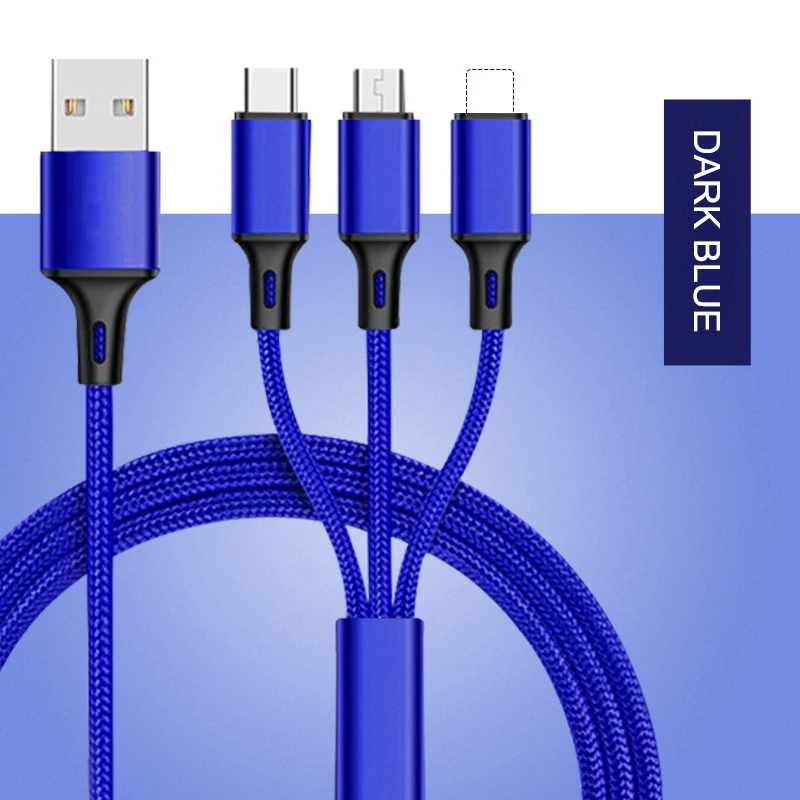 Кабель USB 3 в 1 мобильный телефон Type-c для передачи данных многофункциональный трех