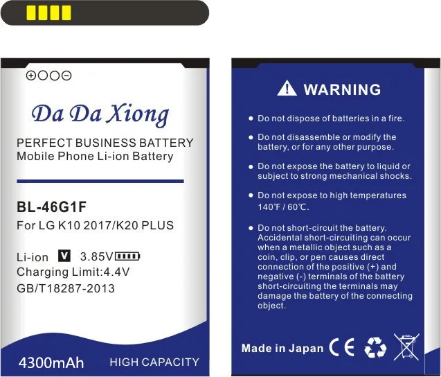 Da Xiong 4300 мАч BL-46G1F батарея для LG K10 K20 Plus TP260 K425 K428 K430H батареи для мобильных телефонов