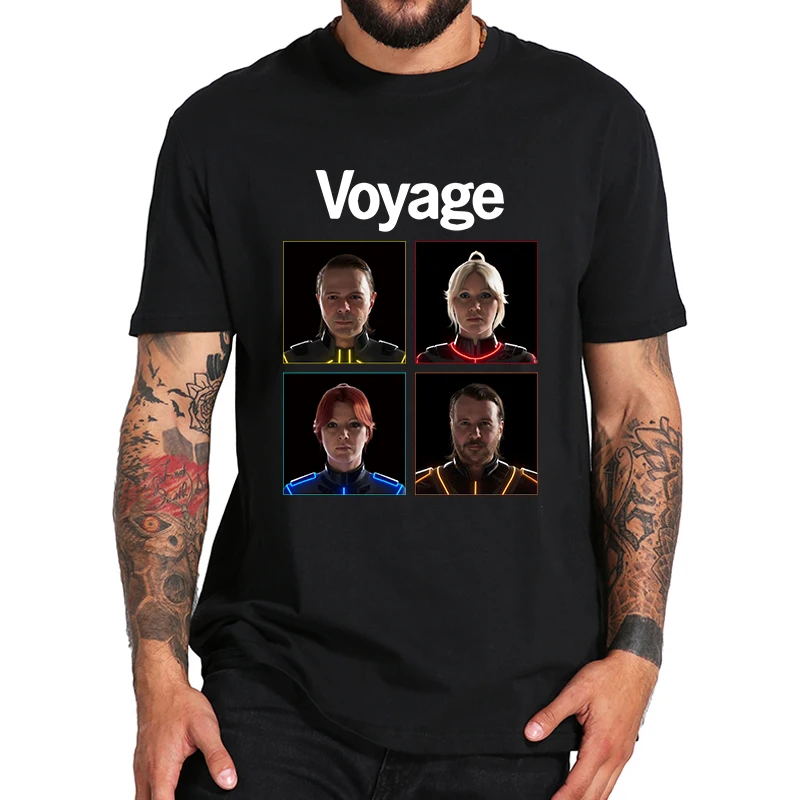 

ABBA Voyage Tshirt Swedish Pop Group New Album Voyage T-shirt 100% Cotton EU Size O Neck Tops Tees