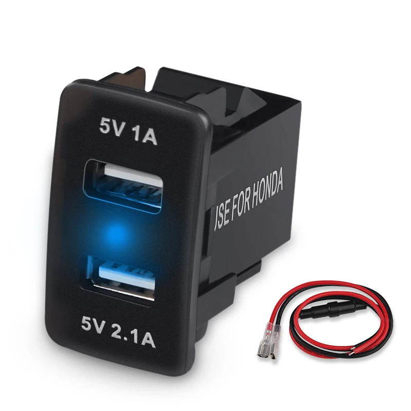 Автомобильное зарядное устройство с двумя usb портами 5 в 2 1 А 12 В 24 адаптер питания