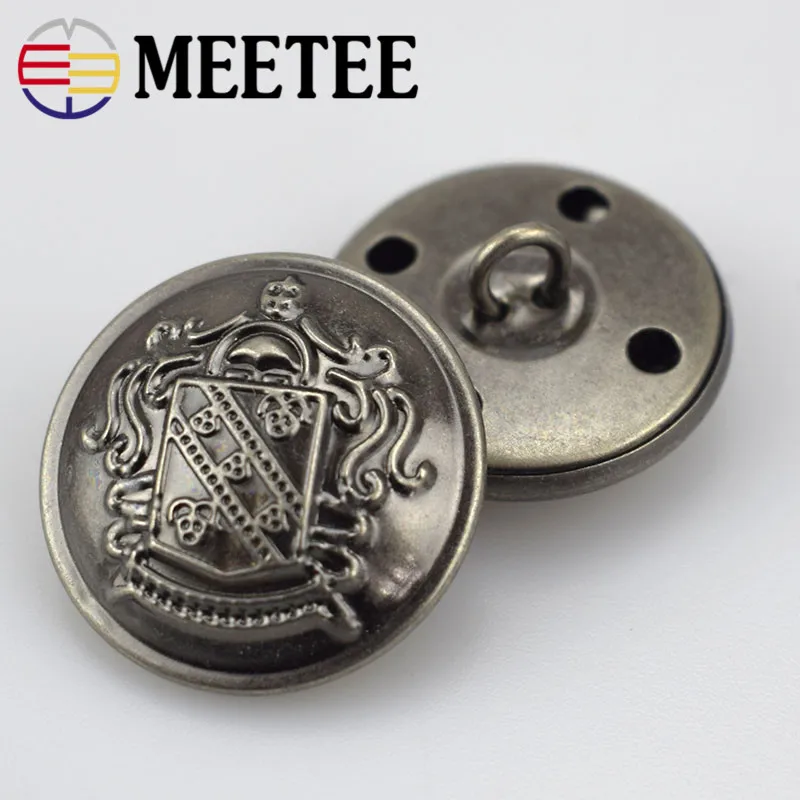 Meetee 10 шт. 12-30 мм металлическая кнопка античная серебряная медь для пиджака костюм рубашка хвостовик Кнопка DIY Ремесло Швейные аксессуары B3-13