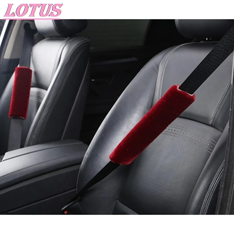 2 шт. автомобильный чехол для ремня безопасности овчины ремень сиденья с подушкой