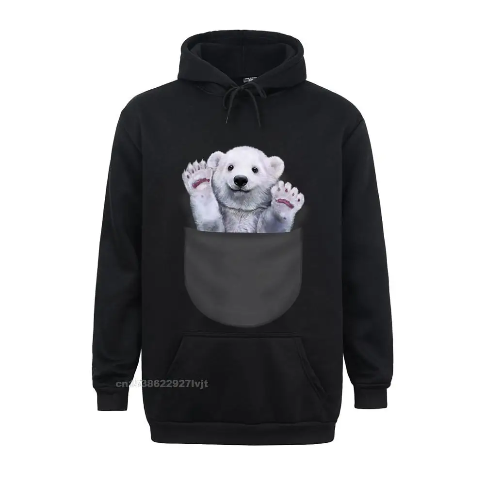 Hoodie - Cute Polar Bear Waving From Pocket Hoodies Men Hoodie Brand New Cotton Funny Custom Men