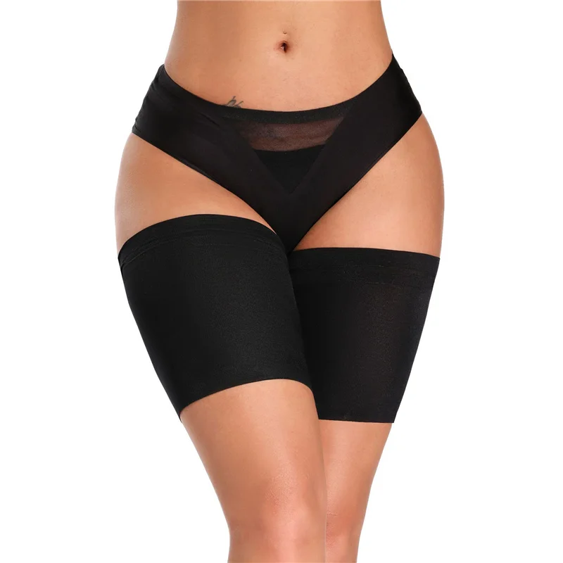 

Fashion Black Skin Color Anti Chafing Thigh Bands Silicone Elastic Non Slip Anti-friction Protection Leg Warmers Big Plus Size
