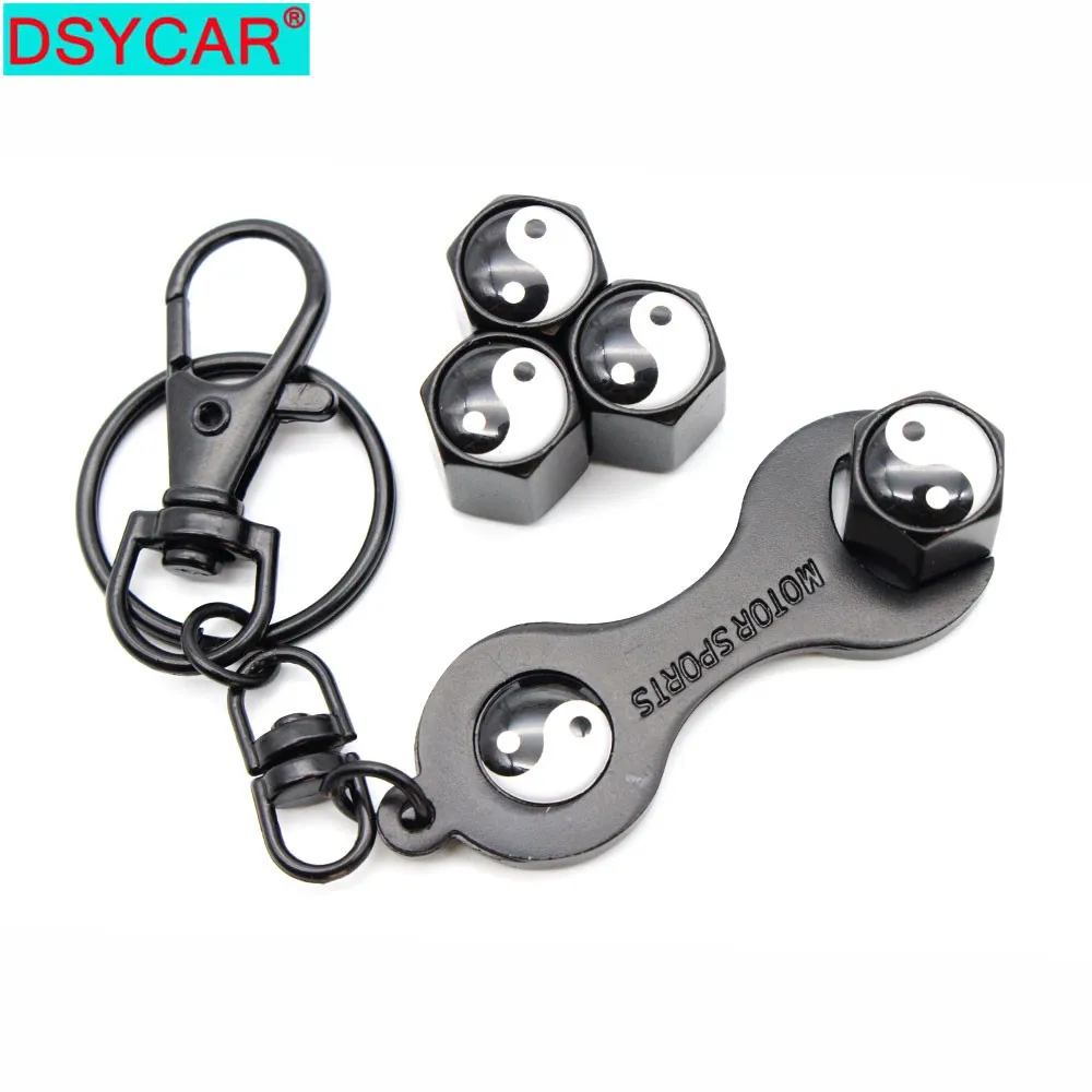 

DSYCAR 1 комплект, цинковый сплав, противоугонное автомобильное колесо крышки стержня вентиля шины Air + ключ, брелок, автомобильные аксессуары, ...