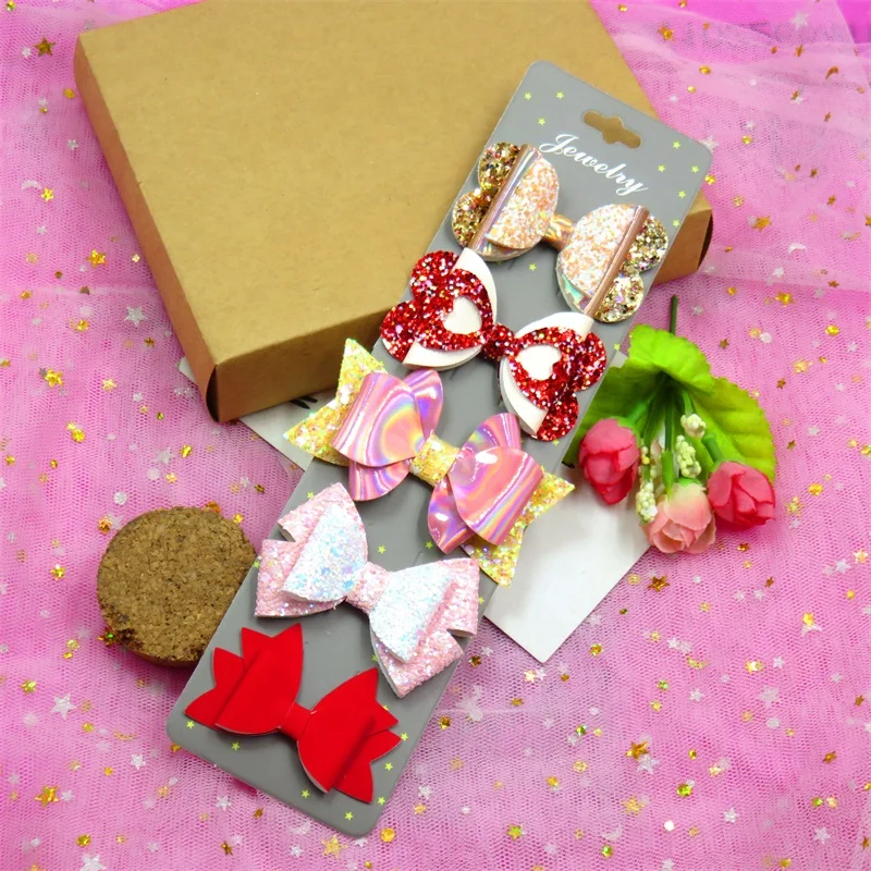 Детская резинка для волос с красными блестками 5 шт./компл. заколка девочек бантов