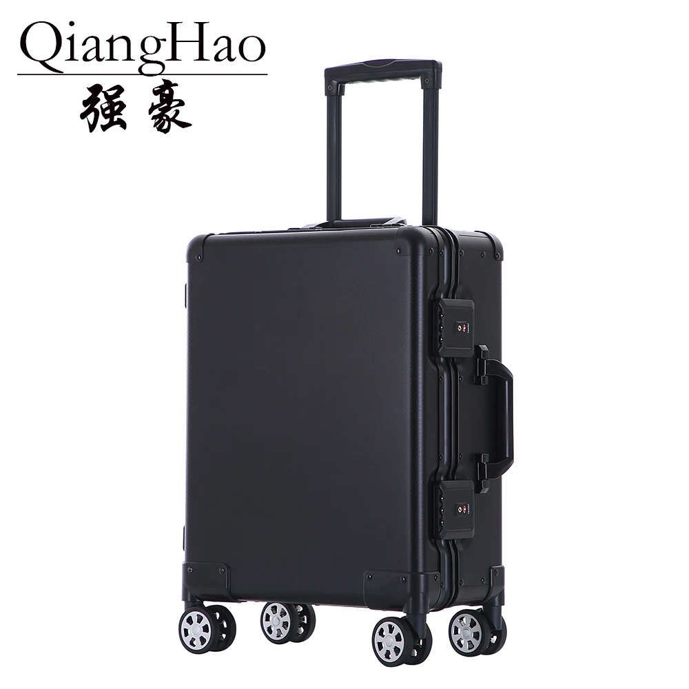 

100% Aluminum Alloy Business Travel Malas de viagem com rodinhas TSA Lock Cabin Trolley Suitcase Carry on Luggage