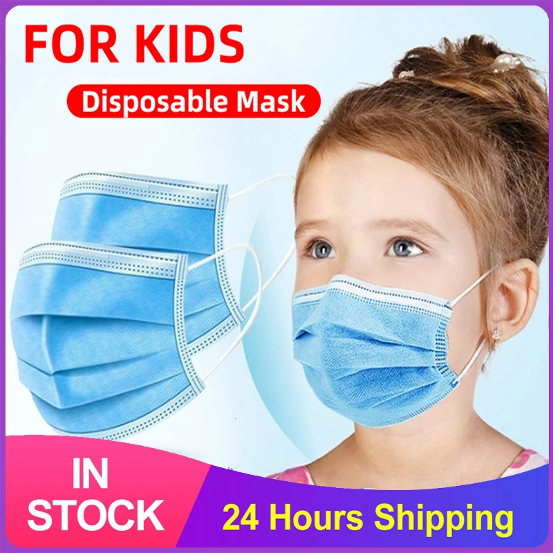 

50/100/200 PCS Kids Surgical Mask Profession Child Disposable Medical Face Mask 3 Layer Non-woven Mouth Mask 24h Fast shiping