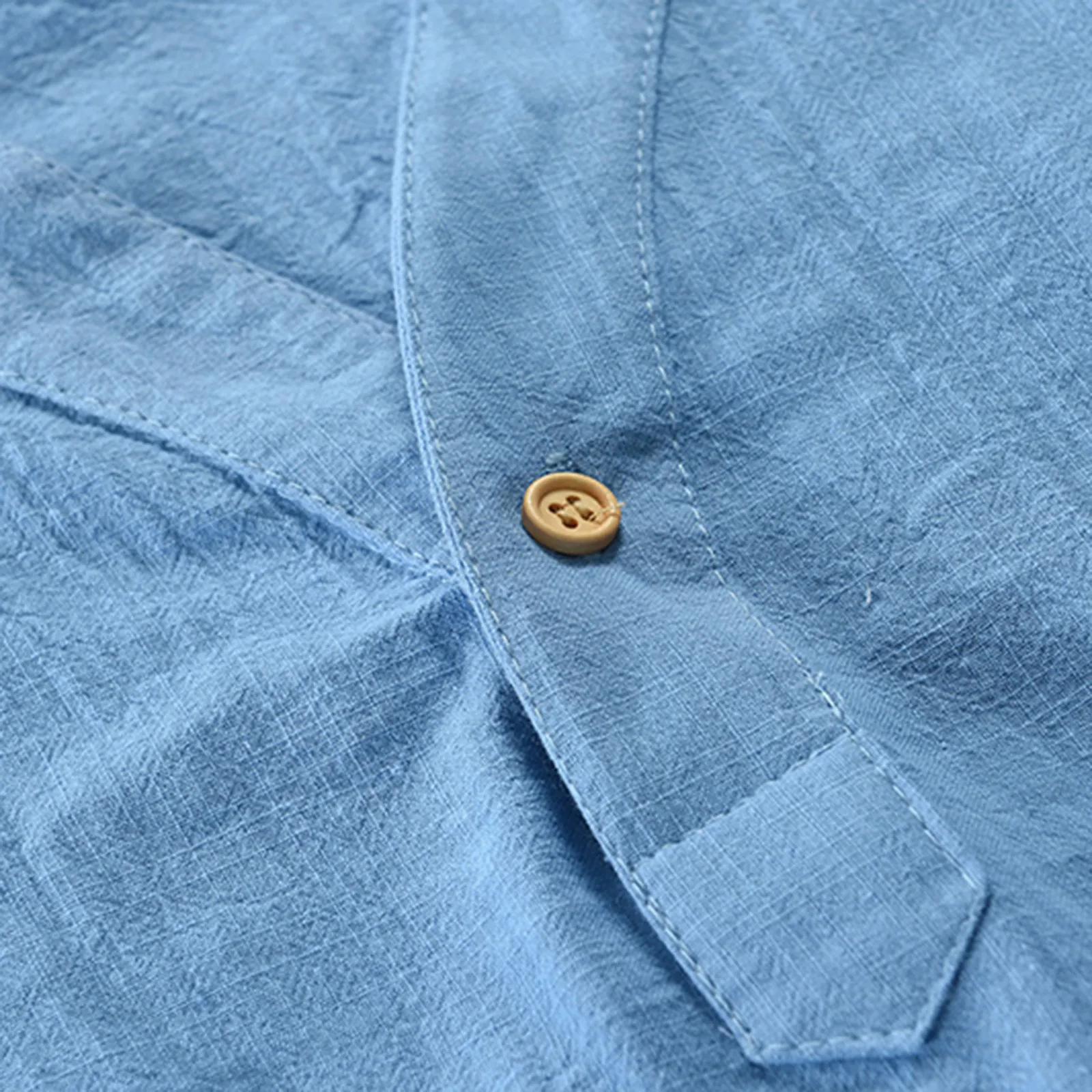 

Men's Shirts 2021 Long Sleeve One Button Shirt With Pure Cotton And Linen In Summer Cross Style Short Sleeve Clothing