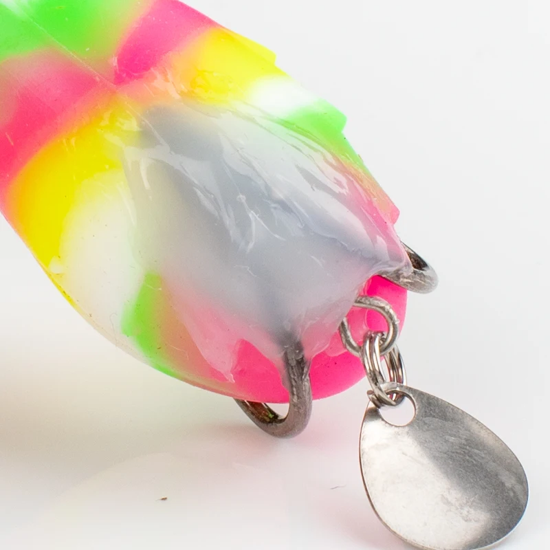 Мягкая рыболовная приманка Лягушка 10 г 55 см с металлическими блестками