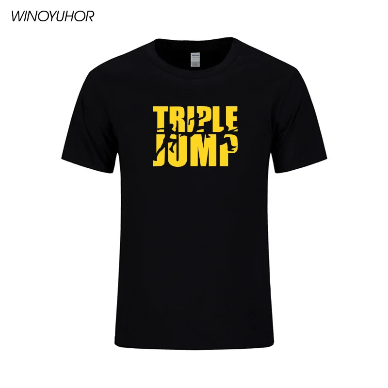 

Triple Jump Letter Print T-shirts Men 2020 Summer Cool Short Sleeve Cotton T Shirt Funny Mens Gift Tops Sportwear