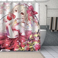 new custom japanese anime girl touhou curtains polyester bathroom waterproof shower curtain with plastic hooks more size