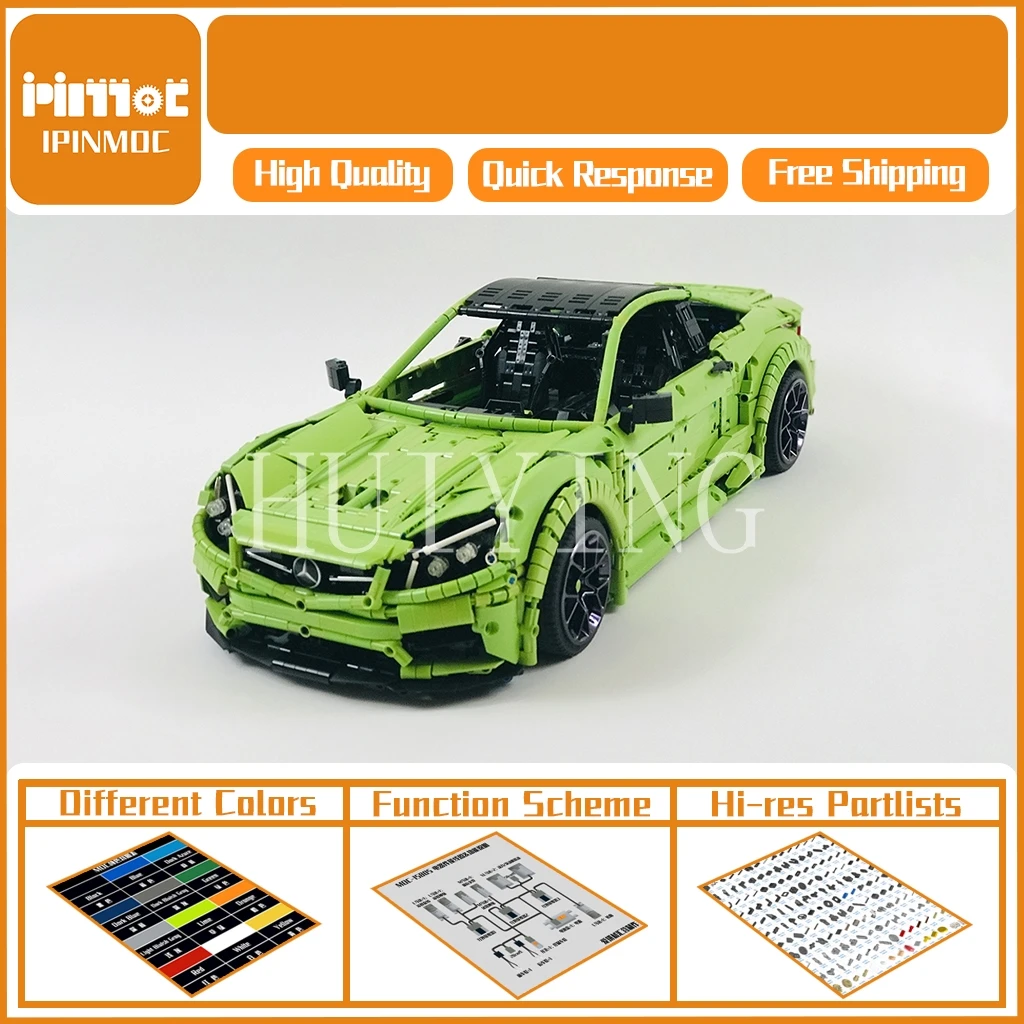 

3800+PCS Small particle technology building block moc-60193 remote control sports car c63amg assembled toy boy's birthday gift