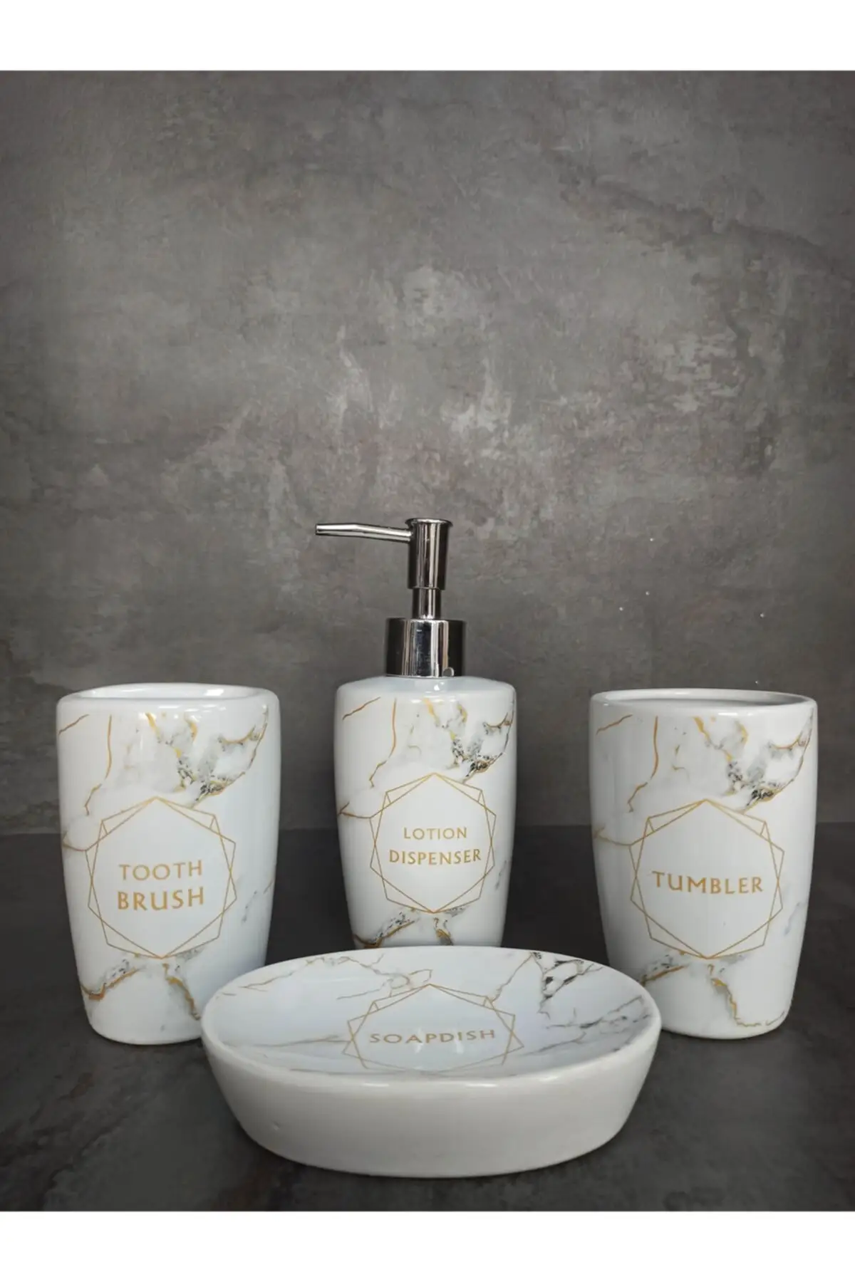 

4 piece Ceramic Liquid soap Dispenser Bathroom Set