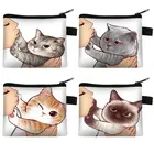 Прекрасный пример поцелуи портмоне кошка Для женщин покупки Портативный Монета Сумка Мини Кредитная карта сумка для девочек с рисунком помады монетница подарок