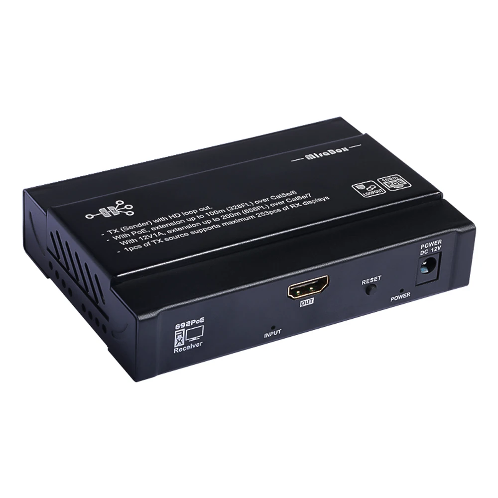 1080P HDMI PoE 1TX to multi RX Extender over IP/TCP Single Network by RJ45 cat5 cat5e cat6 Transmitter Receiver | Электроника