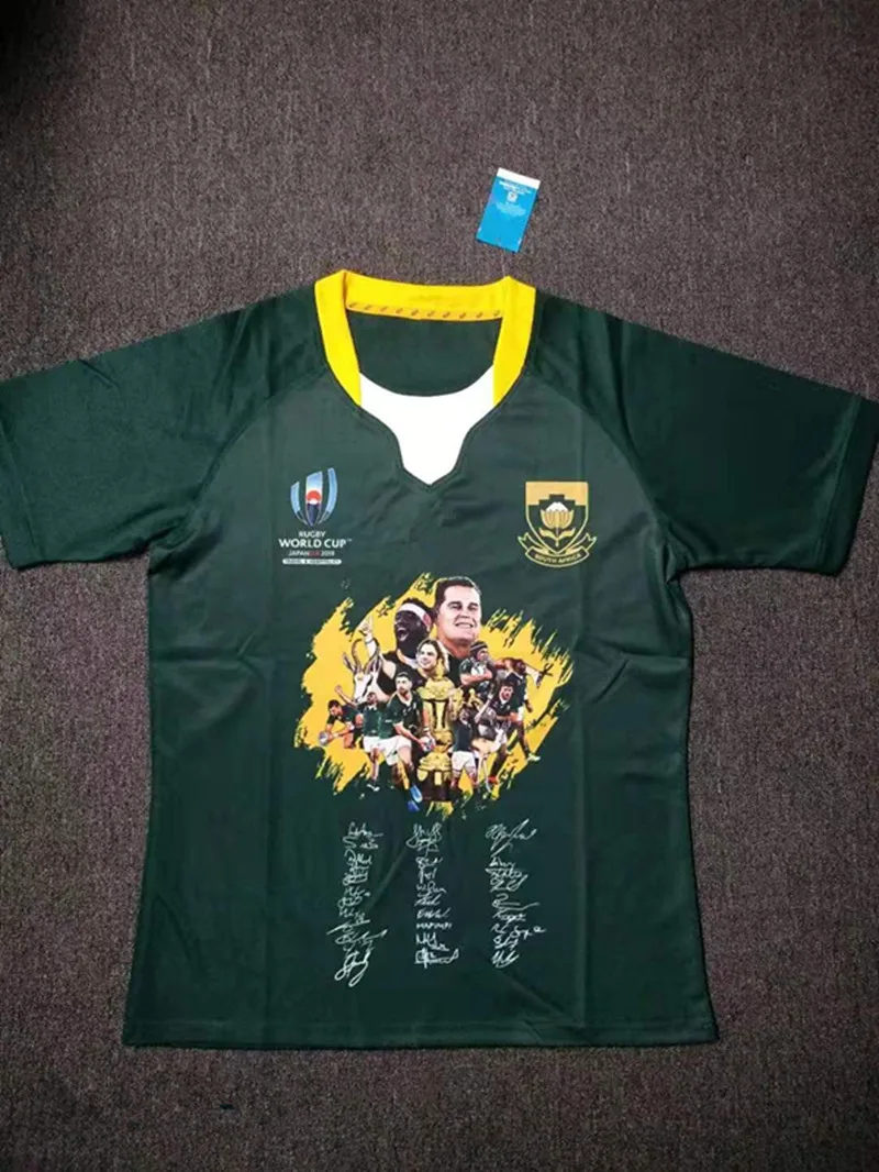 Южная Африка регби RWC звезда Подпись Commemora Джерси размер S-5XL печать пользовательские названия и номера Высокое качество - Цвет: No Print