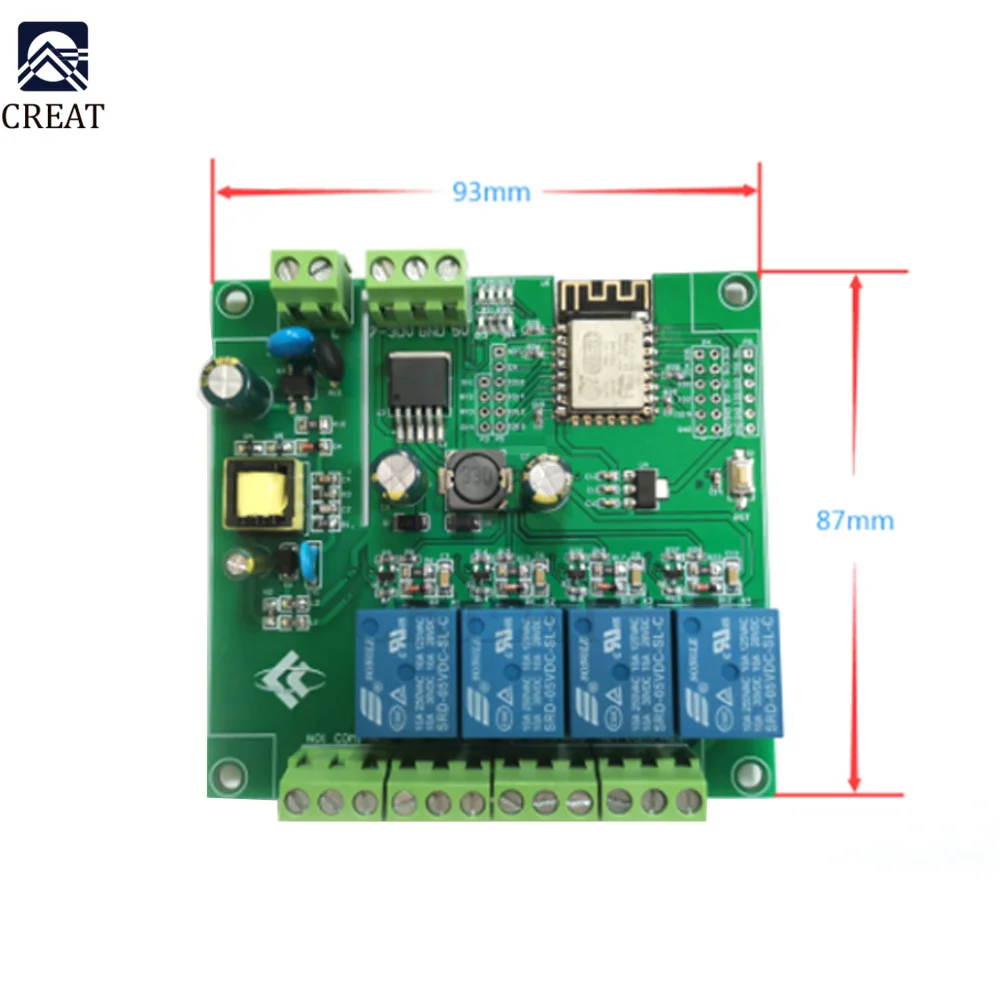Двухканальная Wi-Fi реле ESP8266 модуль 2/4/110 В плата контроллера с переключателем