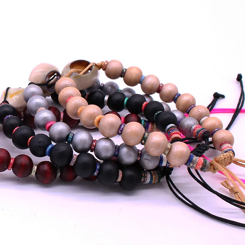

Wood beads jewelry shell beads beads bracelet fashion handmade bracelets for women activities knot shell bracelet gifts