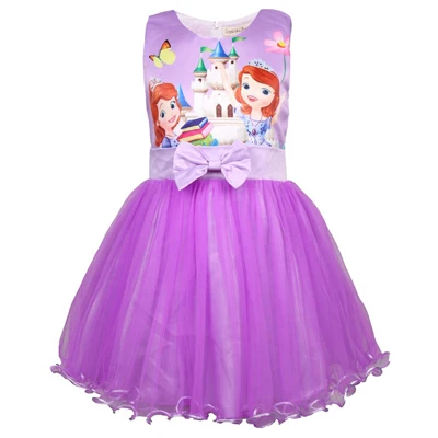 DS073-Purple Платье для девочек; кружевные платья «София первая» для девочек; вечерние платья принцессы для малышей; костюм для дня рождения; одежда для детей - Цвет: DS073-Purple