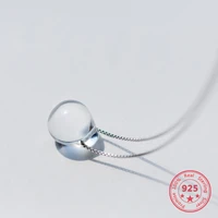 korean version of the new design s925 sterling silver necklace drop shaped pendant charm female small fresh style female jewelry