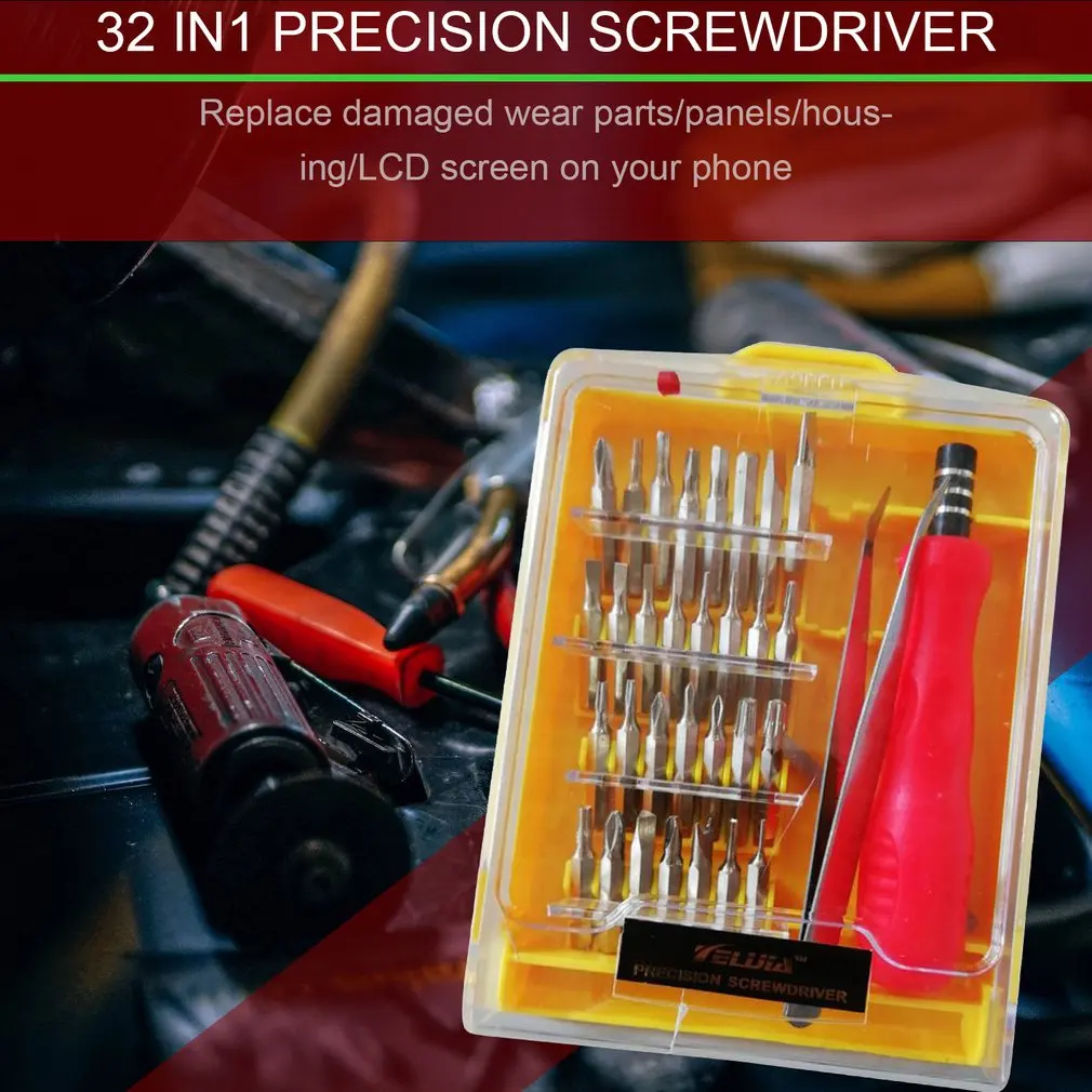 32 in 1 Precision Hardware Screwdriver Kit Screw Driver Tool Sets Portable Stock Offer for Tablets and Mobile Phones Laptops | Бытовая