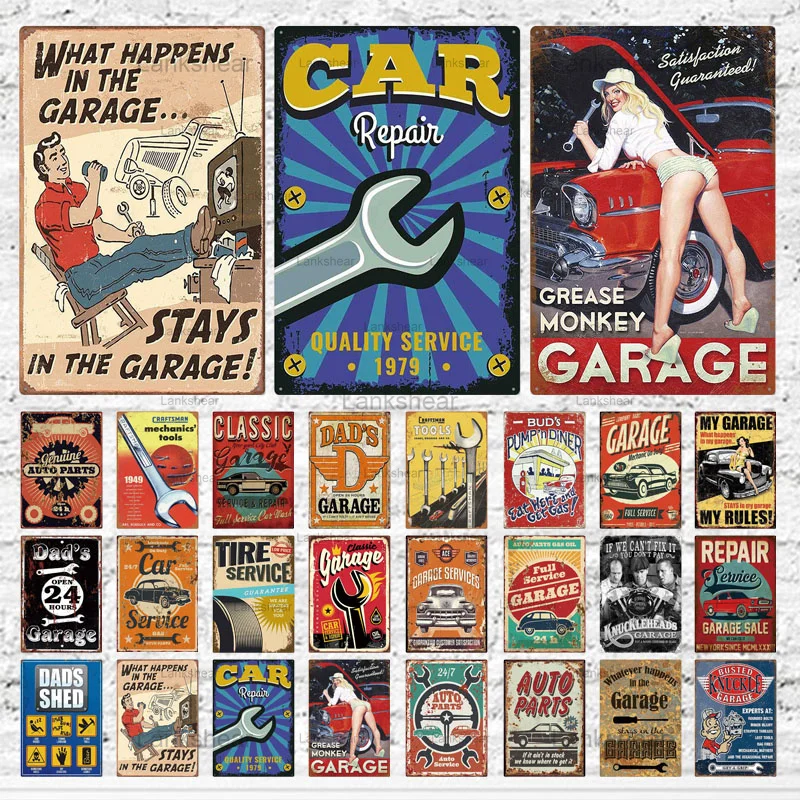 

Retro Car Repair Tin Sign Metal Sign Room Bar Pub Club Man Cave Store Home Decoration Vintage Garage Art Metal Painting Plaque