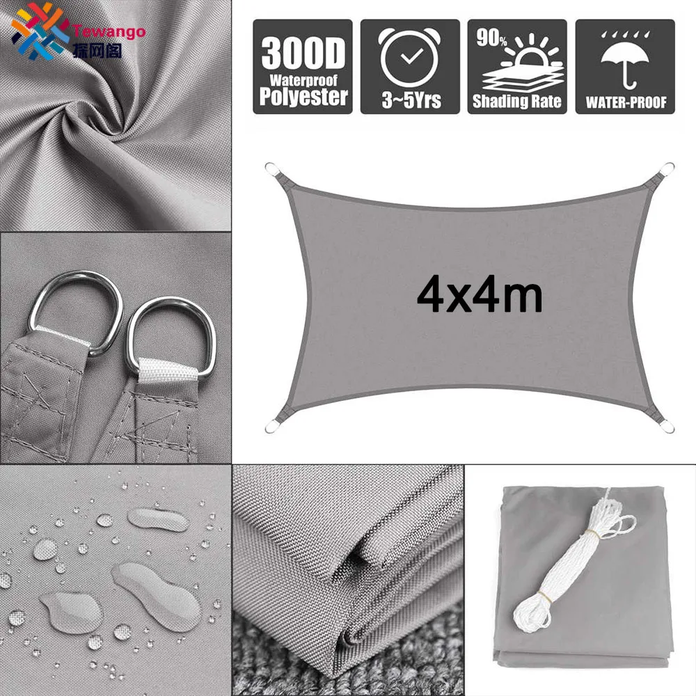 Сверхпрочный солнцезащитный козырек Tewango 4X4M прямоугольная дуга для паруса сада