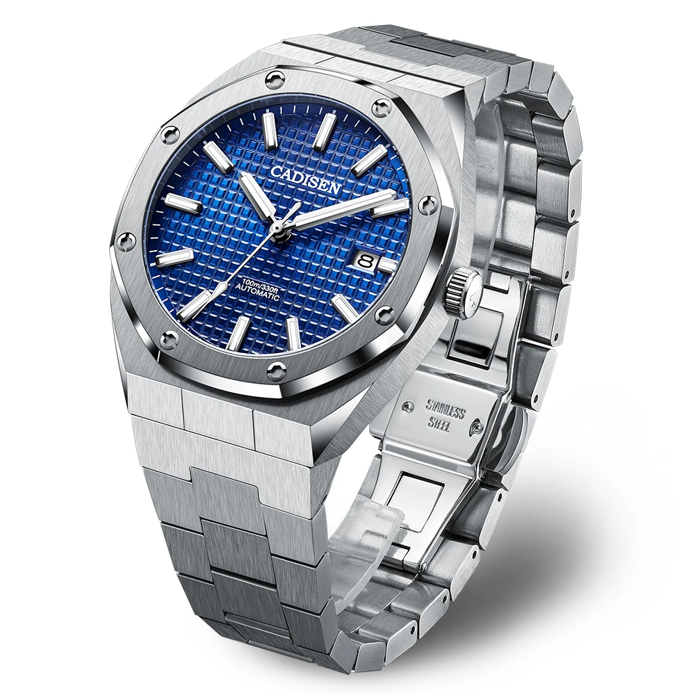 

CADISEN Design Brand Luxury Men Watches Mechanical Automatic Blue Watch Men 100M Waterproof Casual Business luminous Wristwatch
