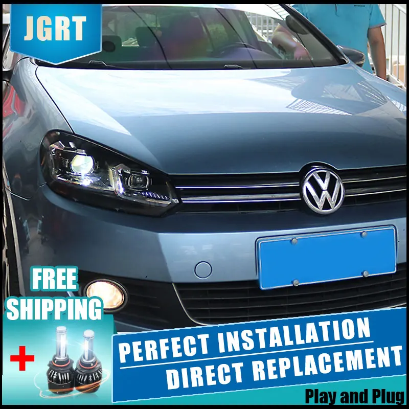 2 шт. светодиодный фары для VW Гольф 6 2010 2013 Автомобильный свет двойной ксеноновые