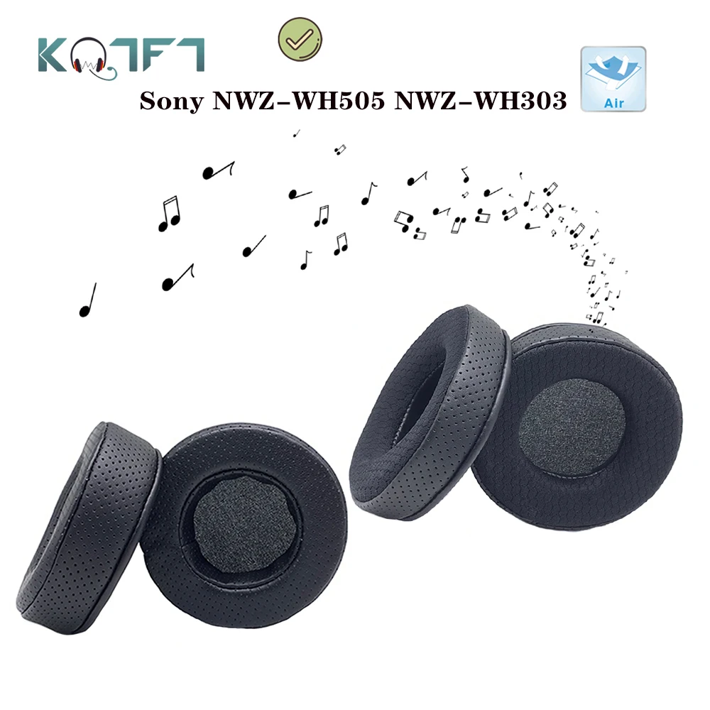 

KQTFT Breathable style Leather Replacement EarPads for Sony NWZ-WH505 NWZ-WH303 Headphones Parts Earmuff Cover Cushion Cups
