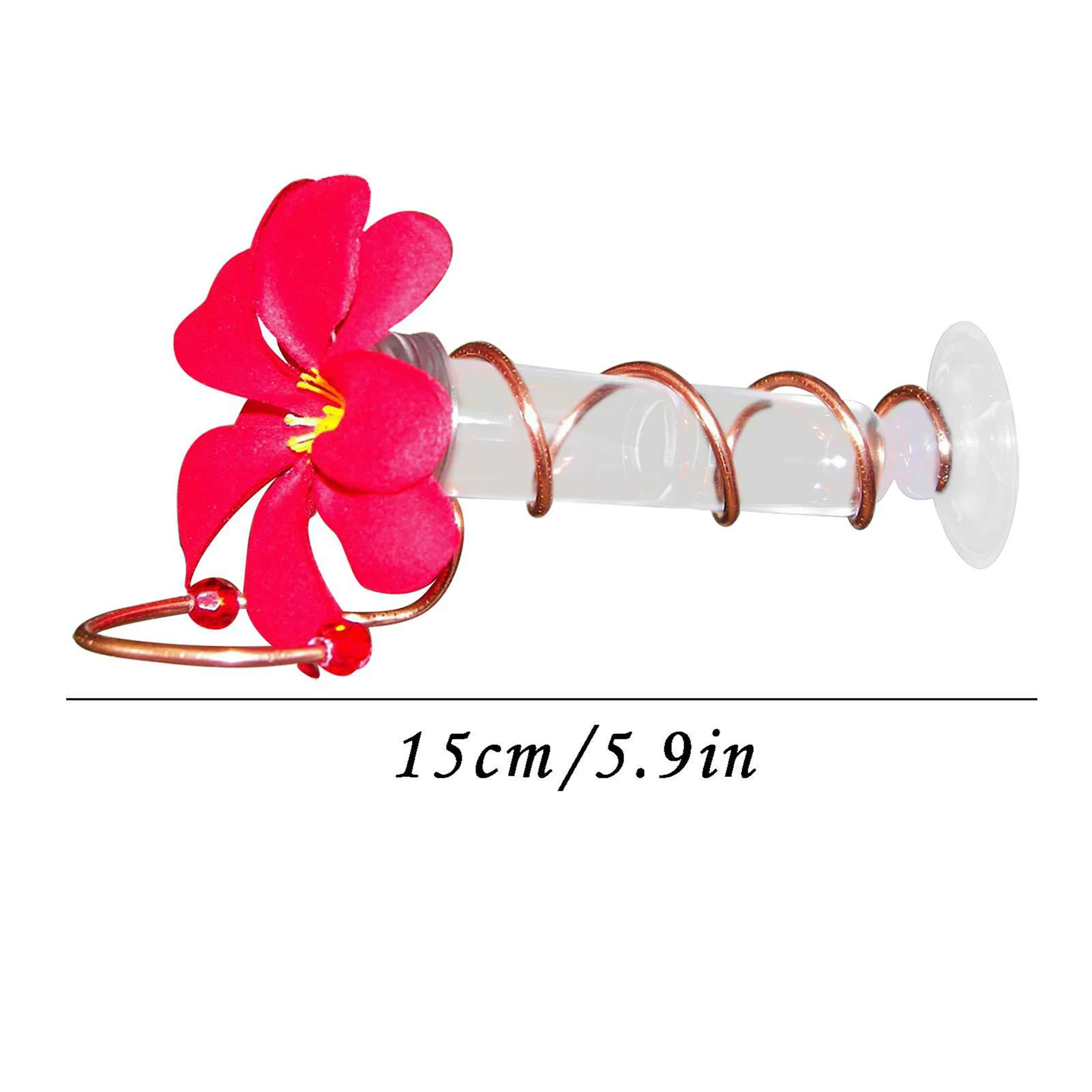 

Flower Shape Hummingbird Feeder With Sucker Bird Feeding Transparent Pipe Outdoor Garden Hanging Bird Water Feeding Tool