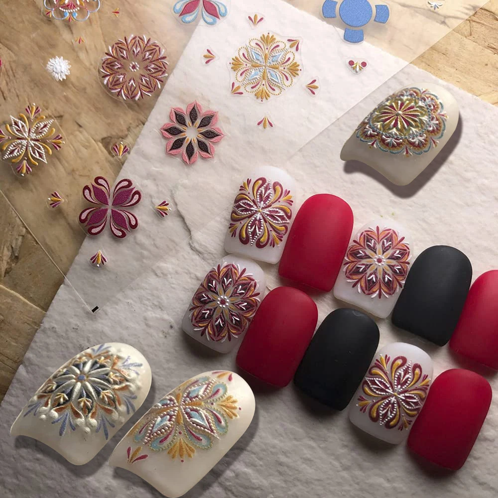 3D богемные наклейки для ногтей стикеры Богемская Женская бумага Элегантная