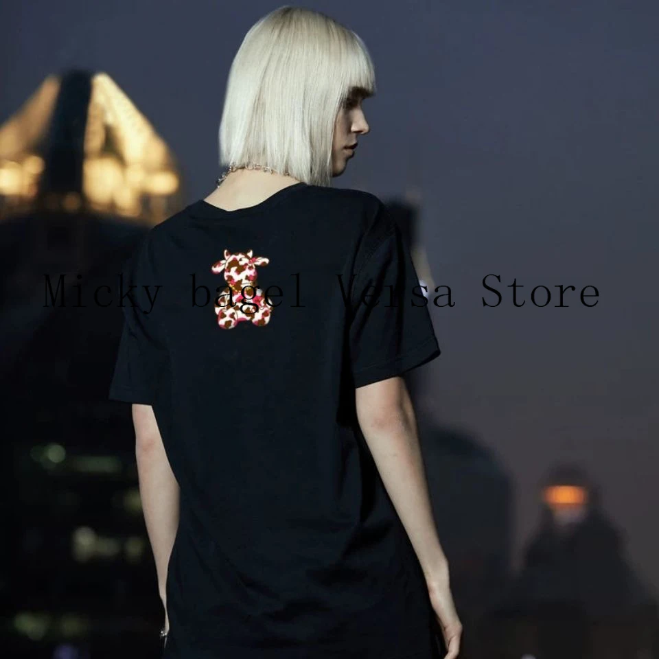 

luxury design cartoon printing fashion women's top personalized round neck large short sleeve versatile casual graphic T-shirt